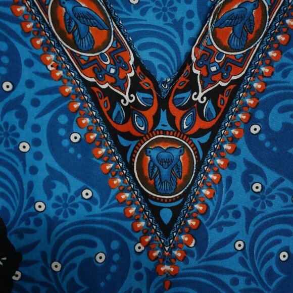 Bella Moda Gown Long Caftan Women's One size Multicolor V-Neck Drawstring - Picture 9 of 12